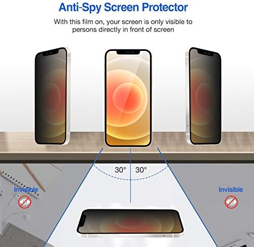 פרוקאז [2 מארז] אייפון 12 מיני מגן מסך פרטיות 2020, מגן סרט מסך זכוכית מחוסמת נגד ריגול, מגן מסך נגד שריטות לשחרור 5.4 אייפון 12 מיני